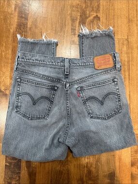 Levi's Black 501s Washed Ankle Crop Jeans